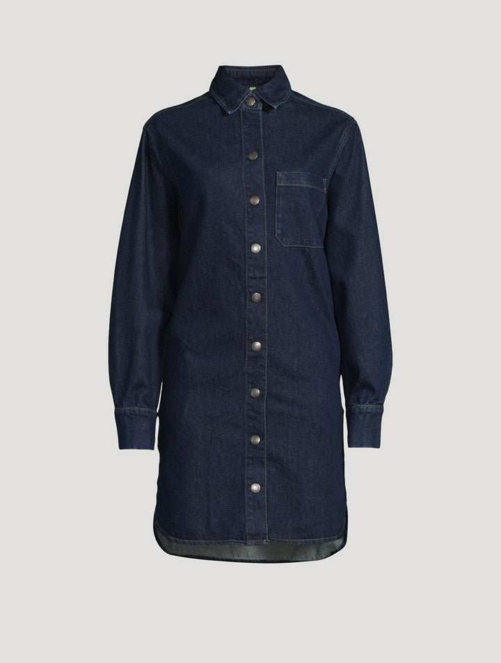 Robe chemise courte en denim Faye