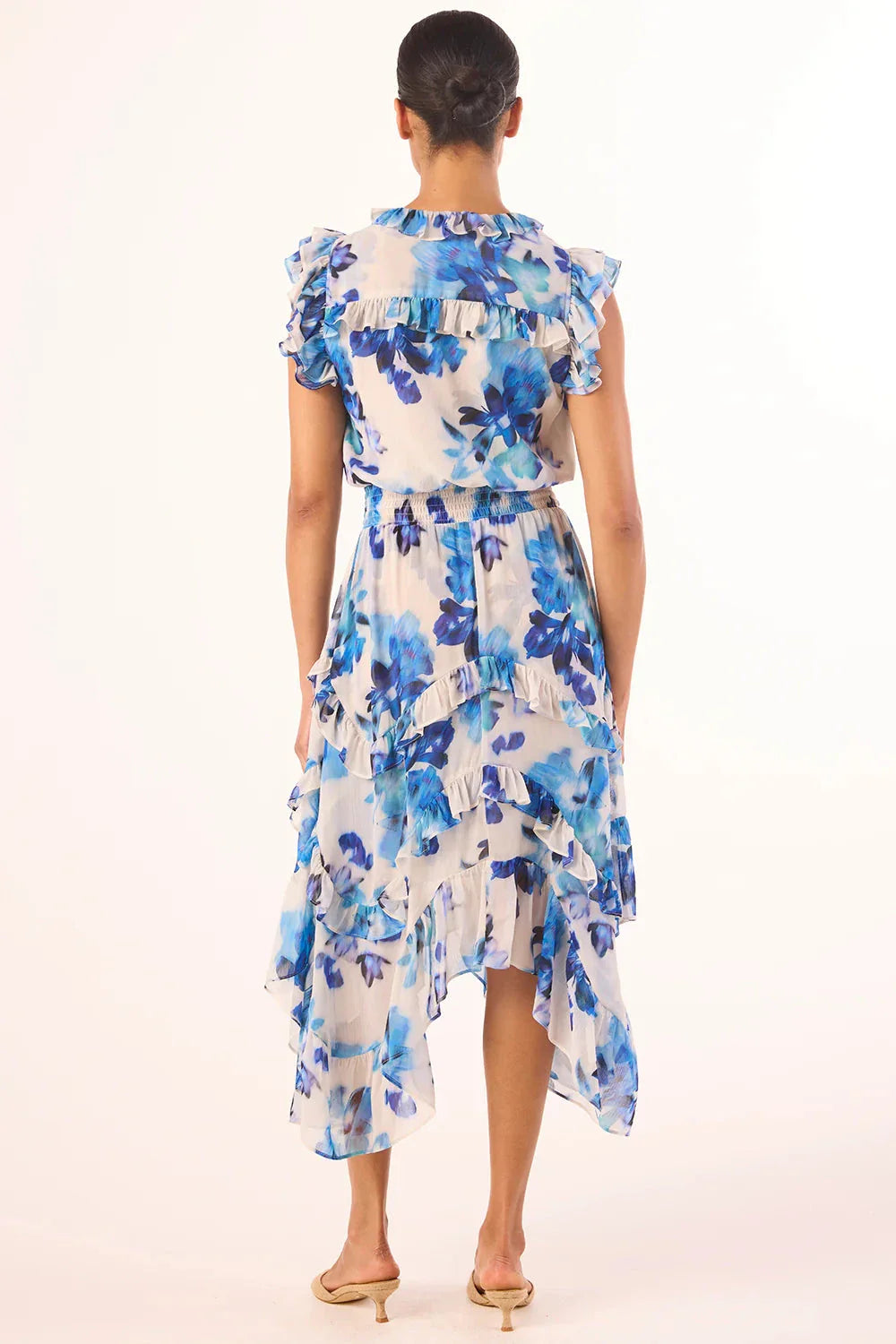 Robe midi Dakota à volants asymétriques