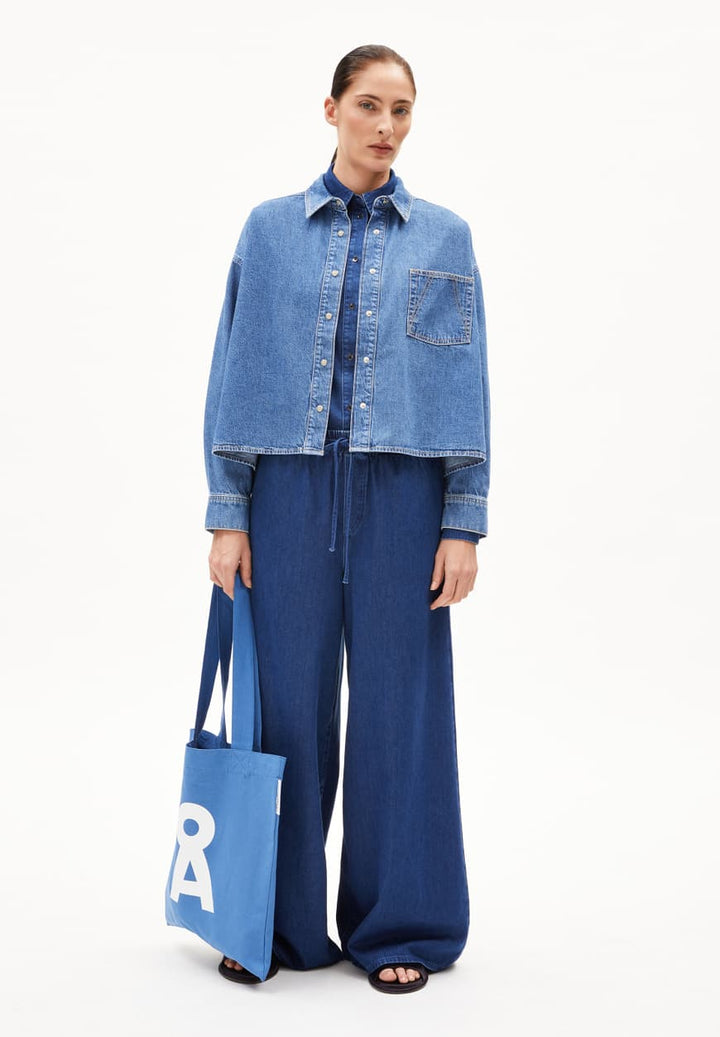 Chemise ample en denim courte Nalaani