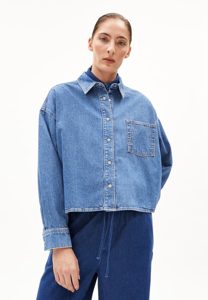 Chemise ample en denim courte Nalaani