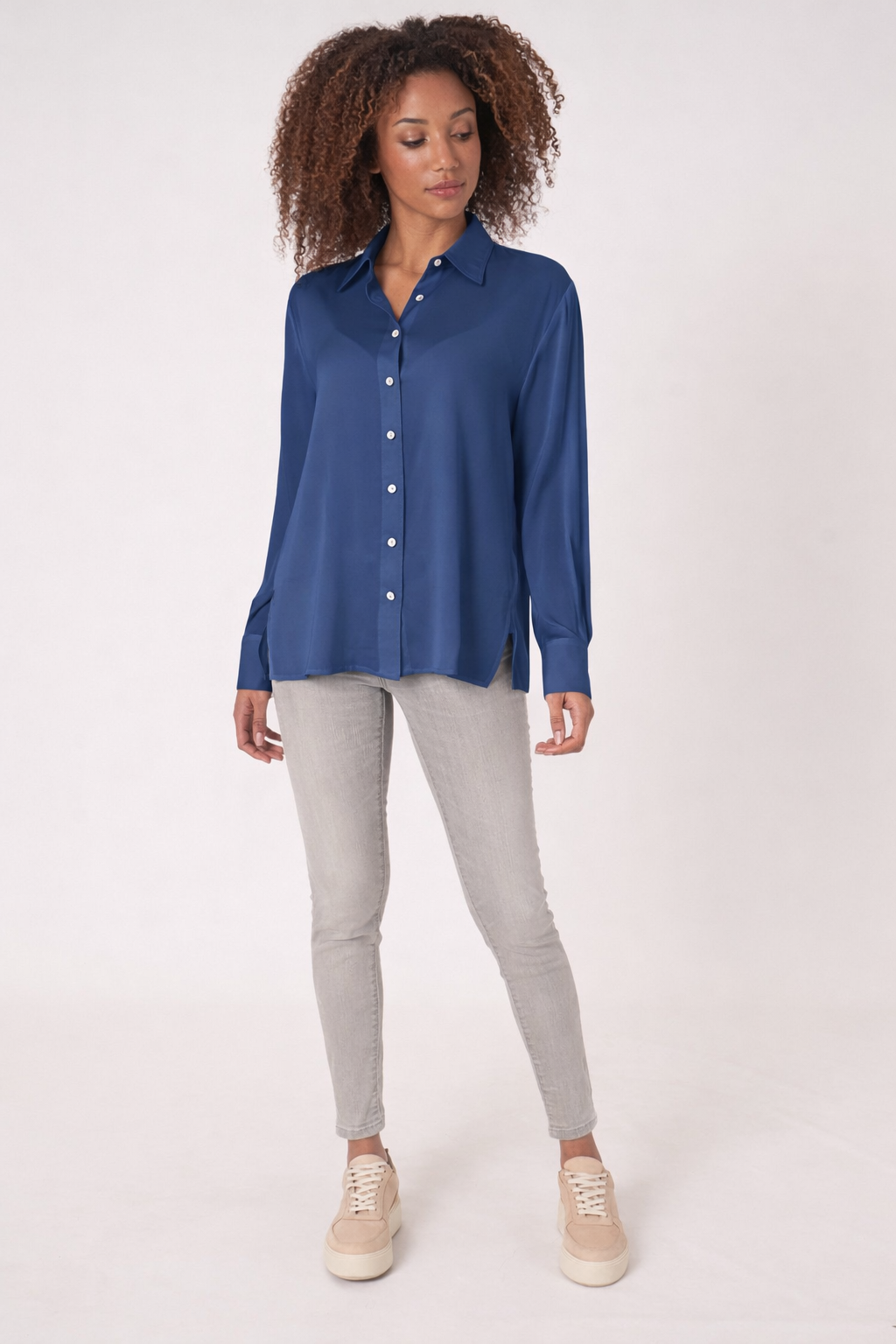 Blouse classique de pure soie