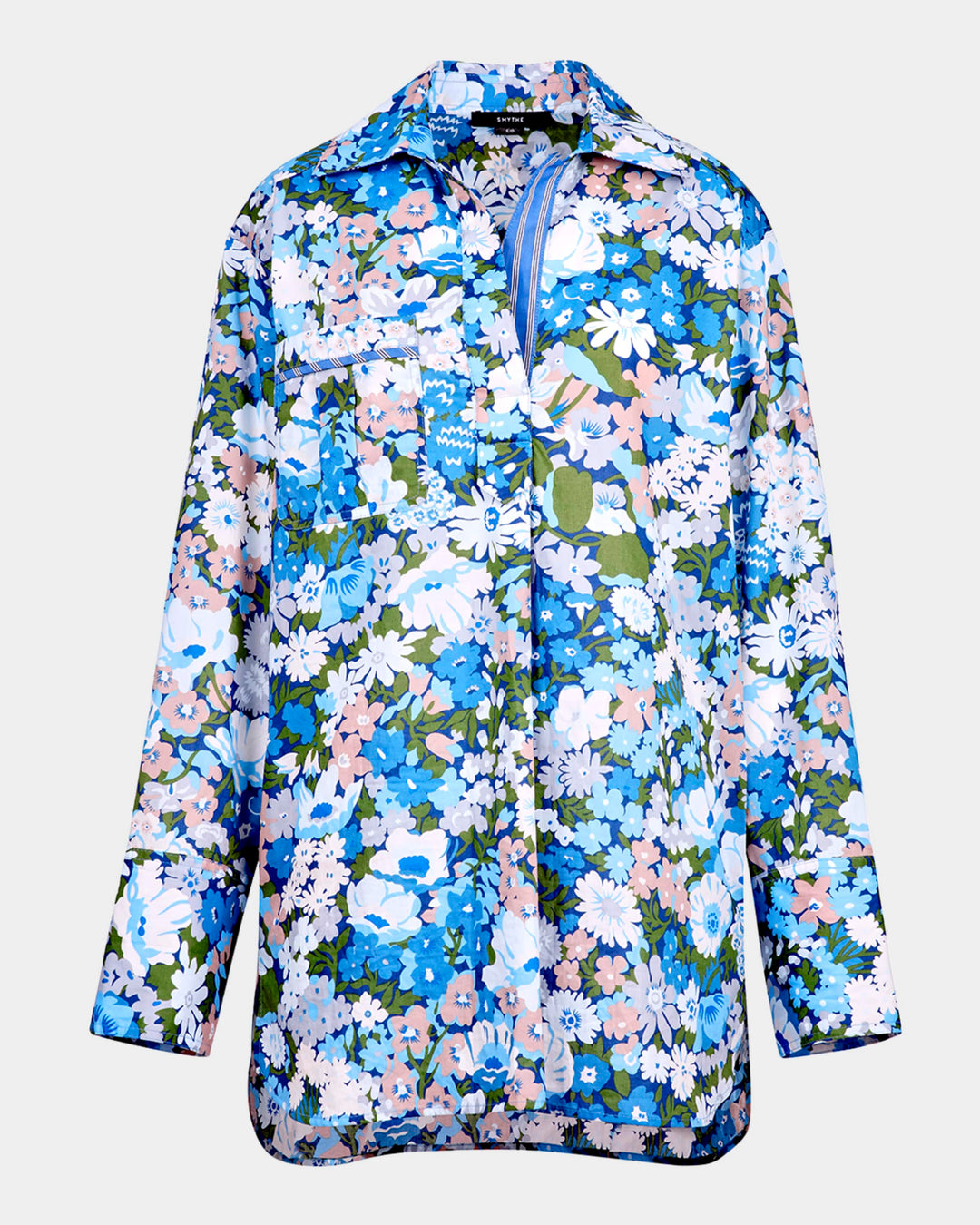 Robe chemise courte avec motif floral