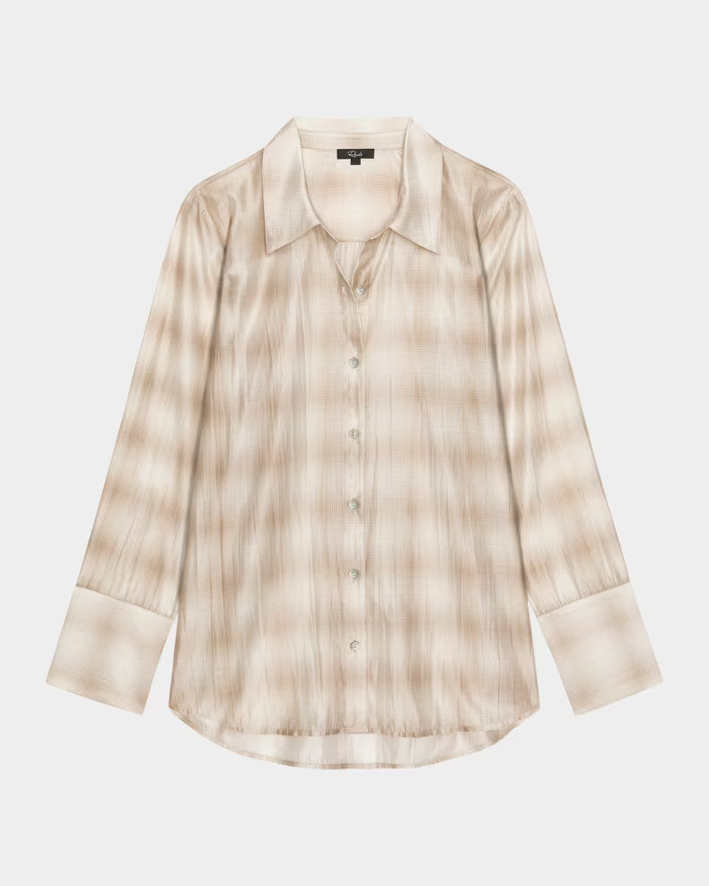 Chemise semi-transparente à carreaux estompés Bishop