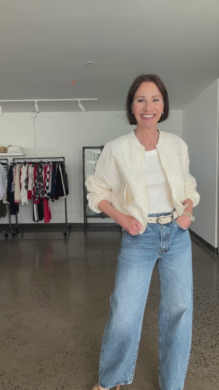 Bomber Maya en dentelle et sequins