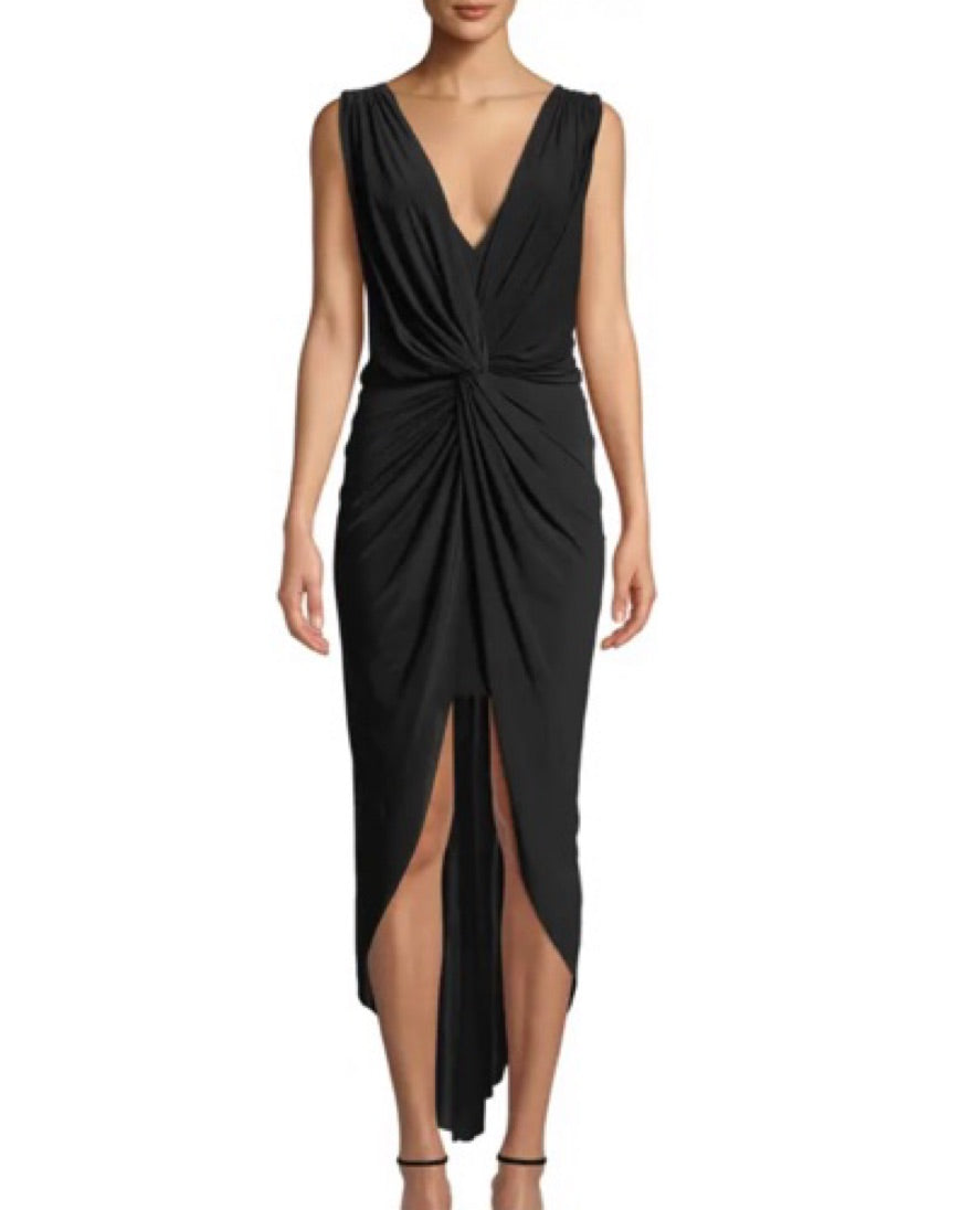 Robe longue croisée sans manches Leza