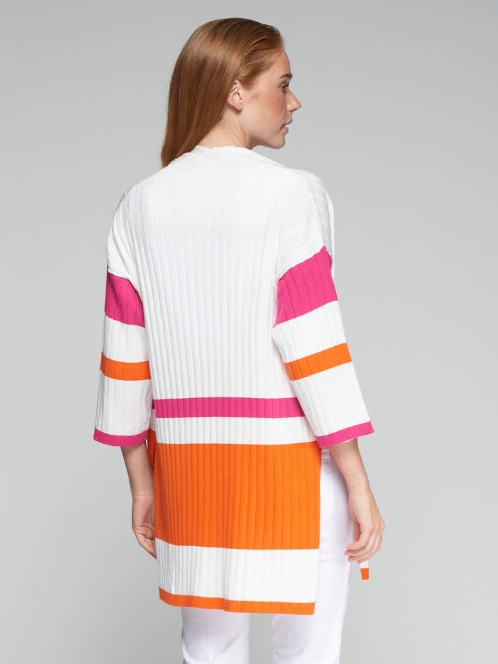 Cardigan en coton long avec bande contrastée Canale Maia