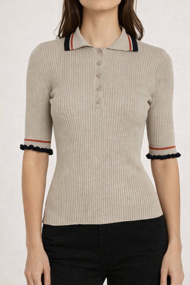 Polo tricot côtelé Signea