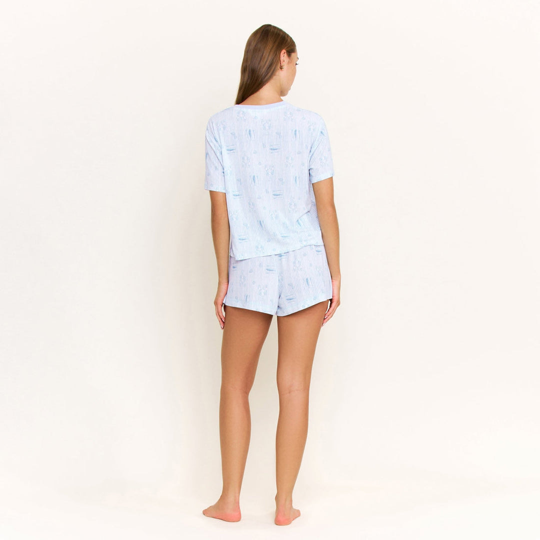 Ensemble pyjama rayé à t-shirt et short