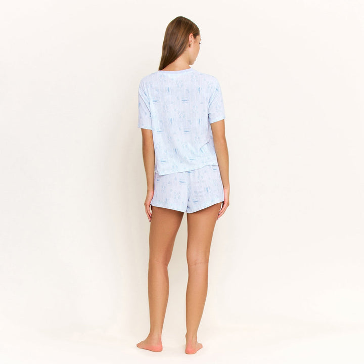 Ensemble pyjama rayé à t-shirt et short
