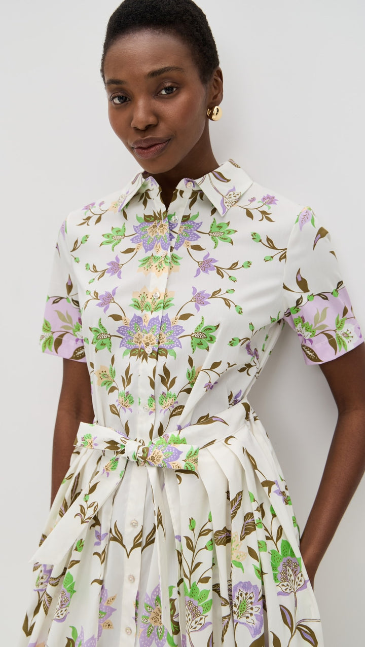 Robe chemise midi avec imprimé floral Naia
