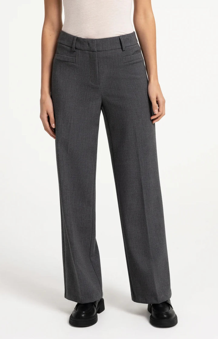 Pantalon droit à taille élastiquée
