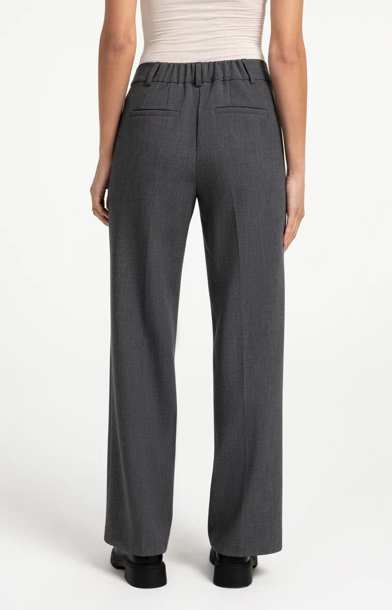 Pantalon droit à taille élastiquée