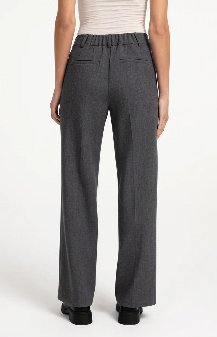 Pantalon droit à taille élastiquée