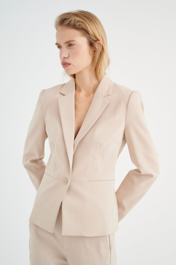 Veston ajusté sable blond court Zella