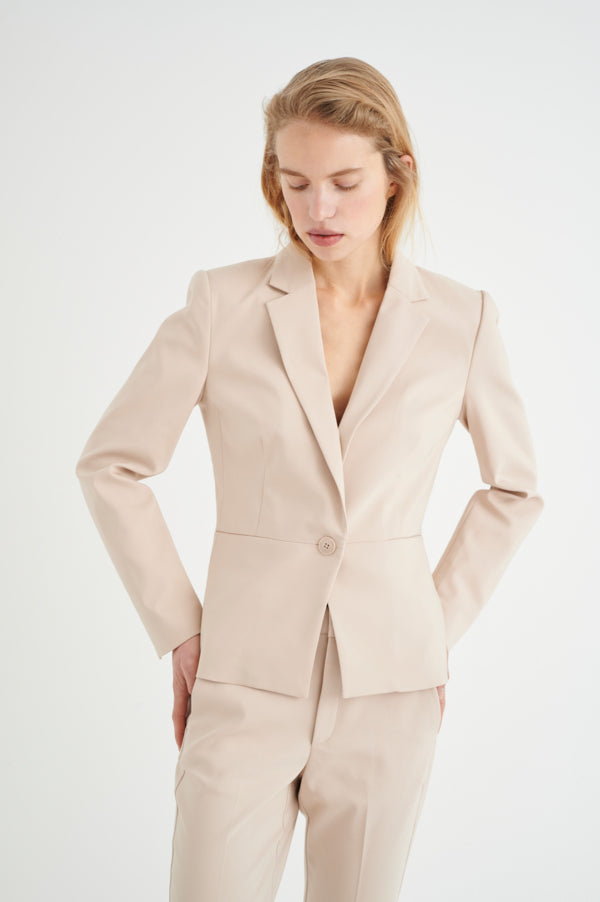 Veston ajusté sable blond court Zella