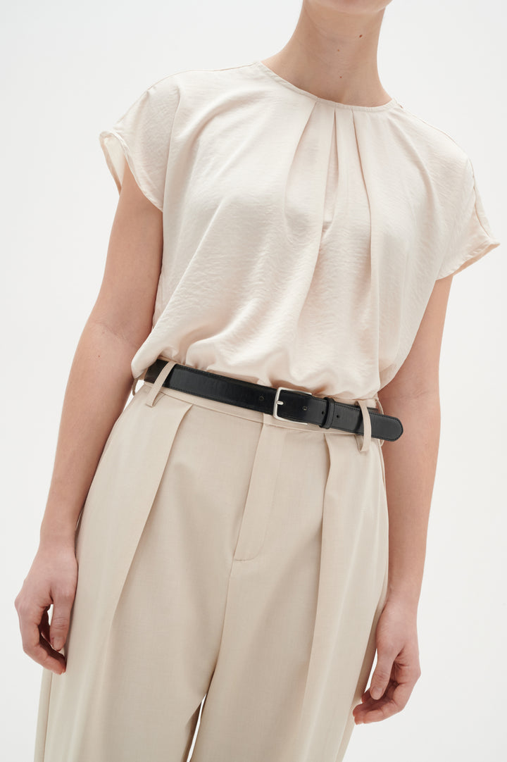 Blouse légère col rond ivoire