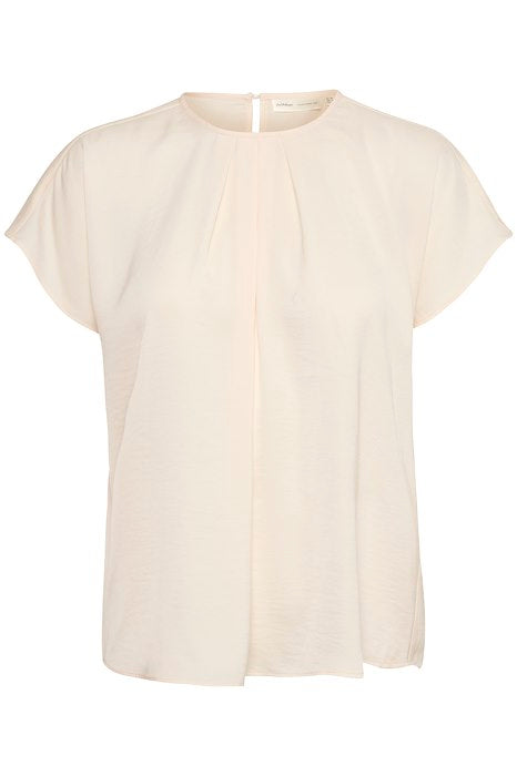 Blouse légère col rond ivoire