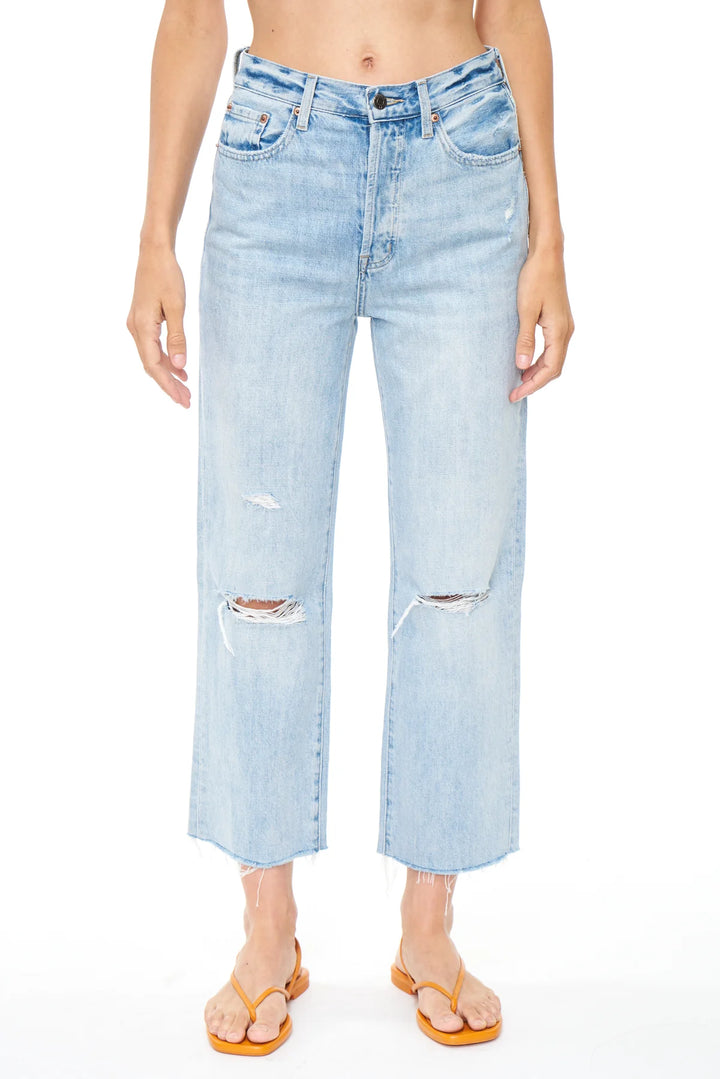Jeans pâle défraichi Cassie crop