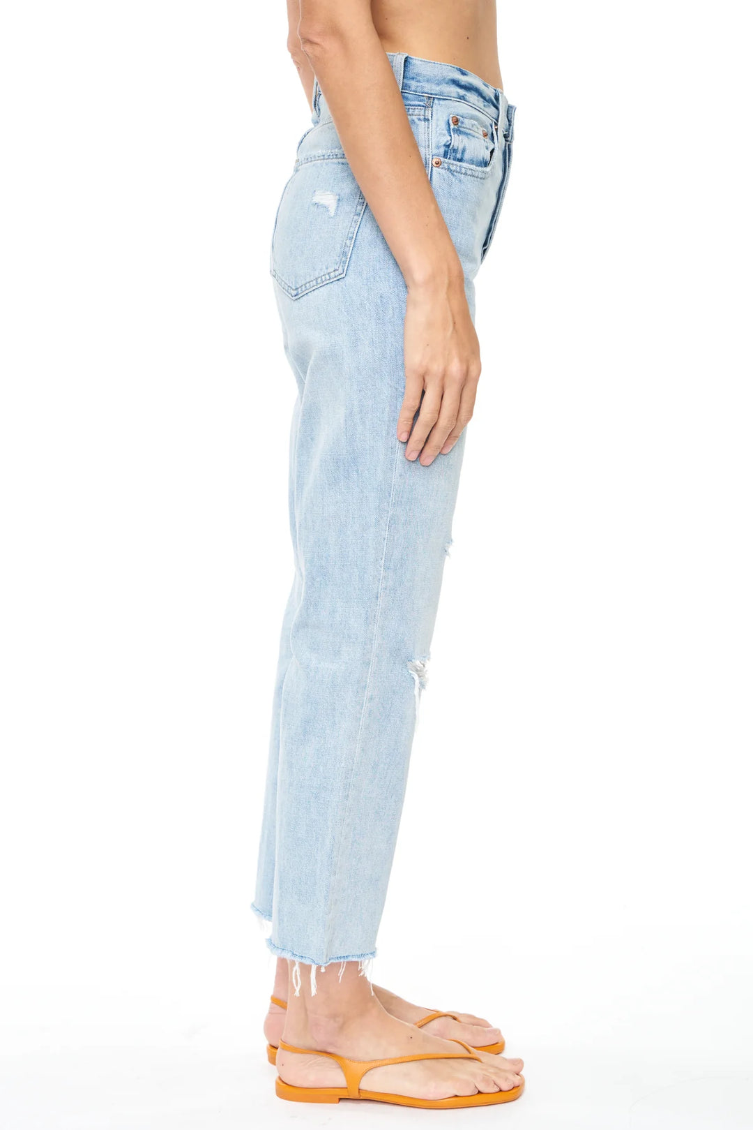 Jeans pâle défraichi Cassie crop