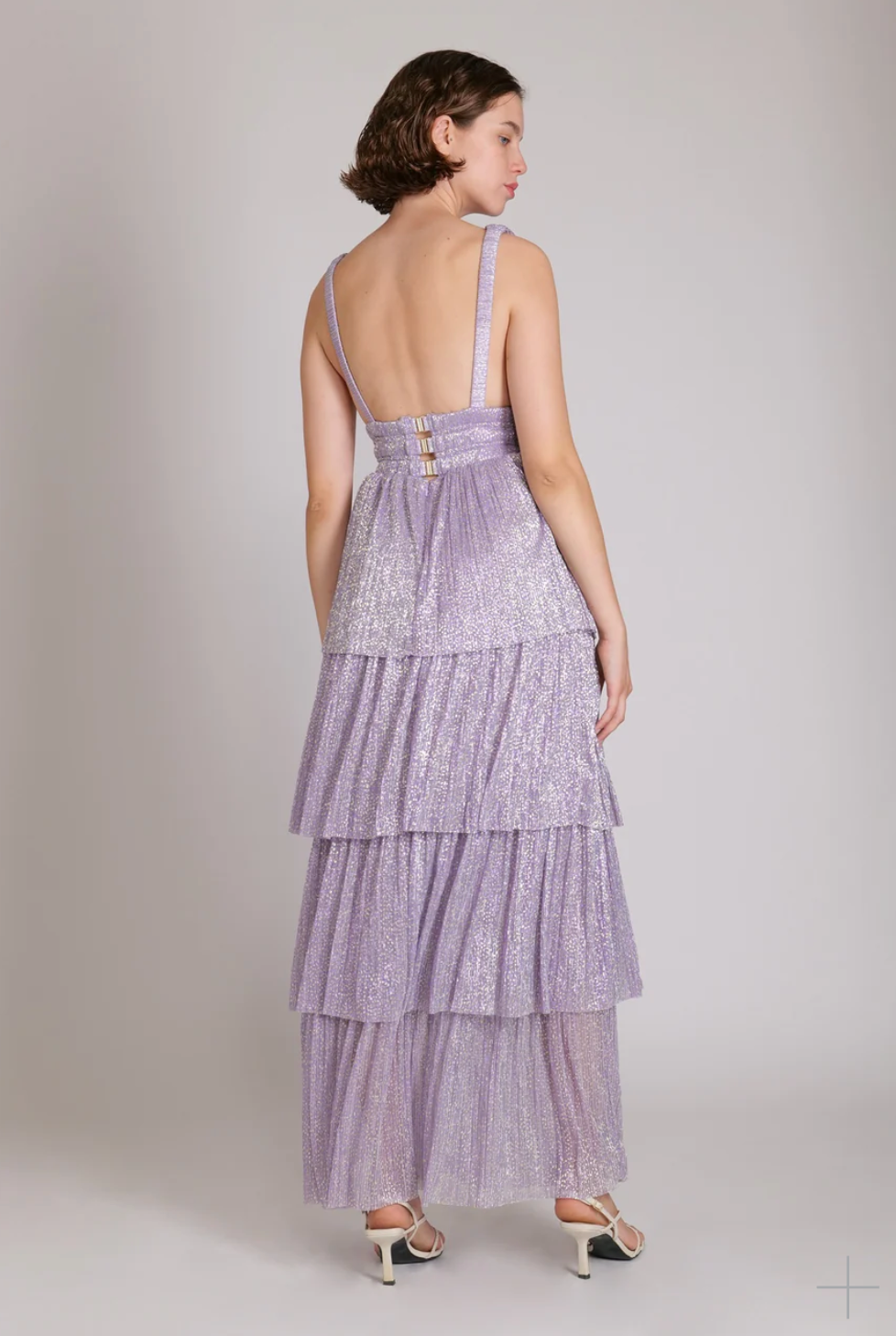 Robe longue lilas et doré Alpha