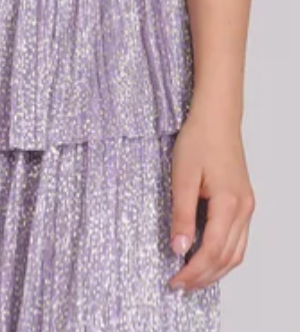 Robe longue lilas et doré Alpha