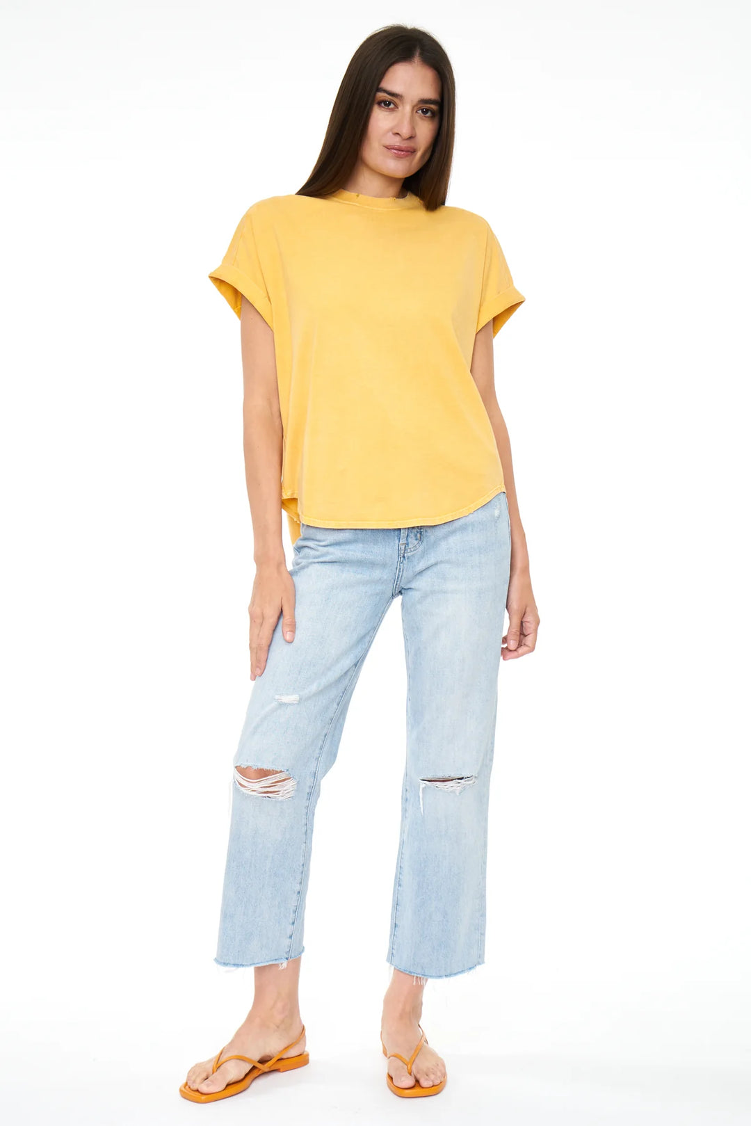 Jeans pâle défraichi Cassie crop