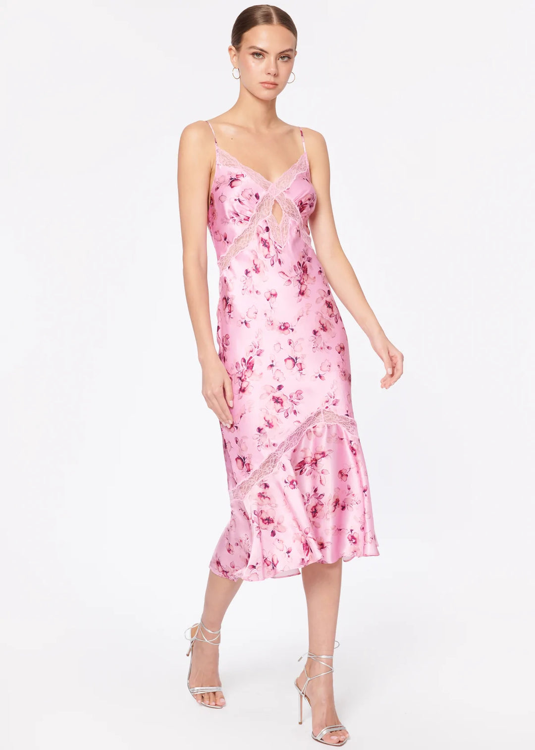 Robe Florentina rose en soie