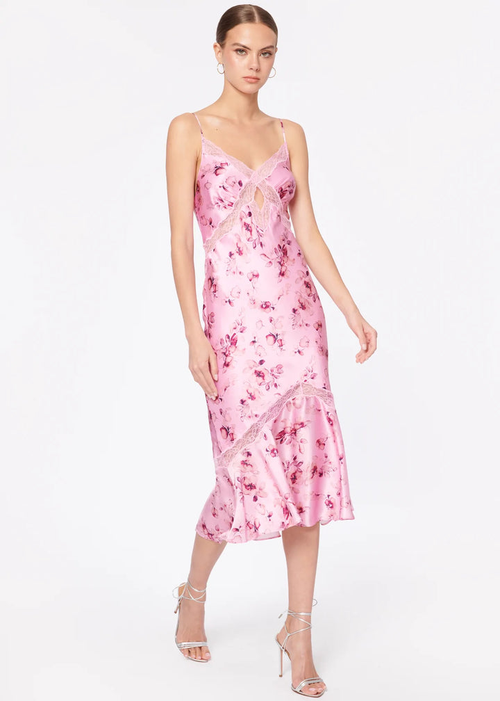 Robe Florentina rose en soie