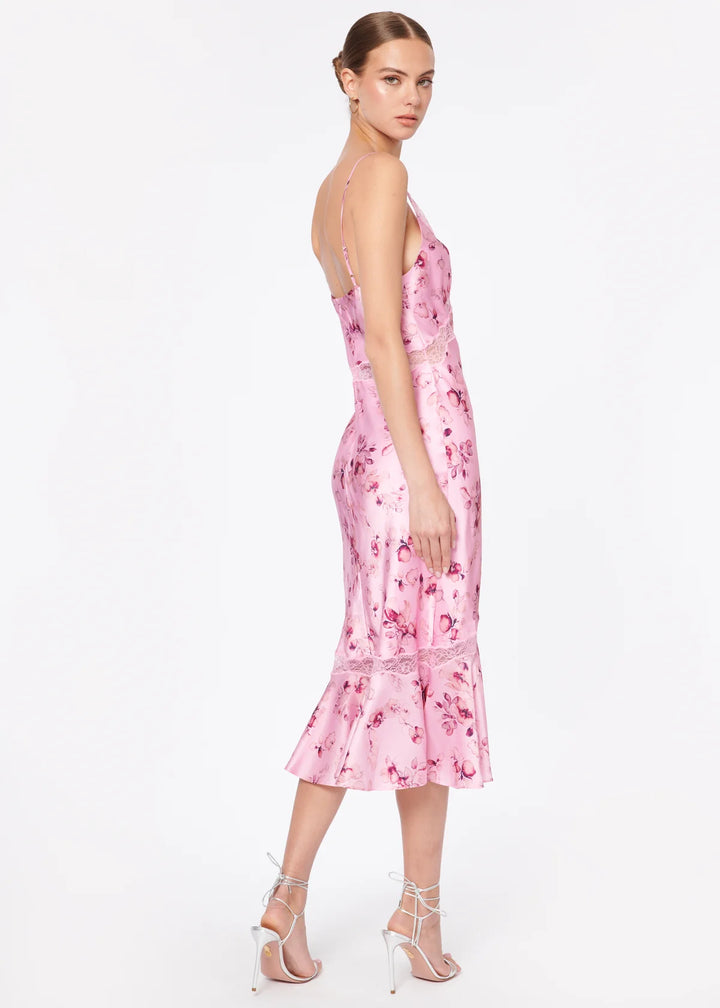 Robe Florentina rose en soie