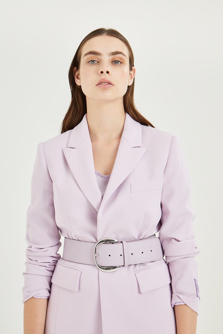 Ceinture large cuir lilas 2 1/4"