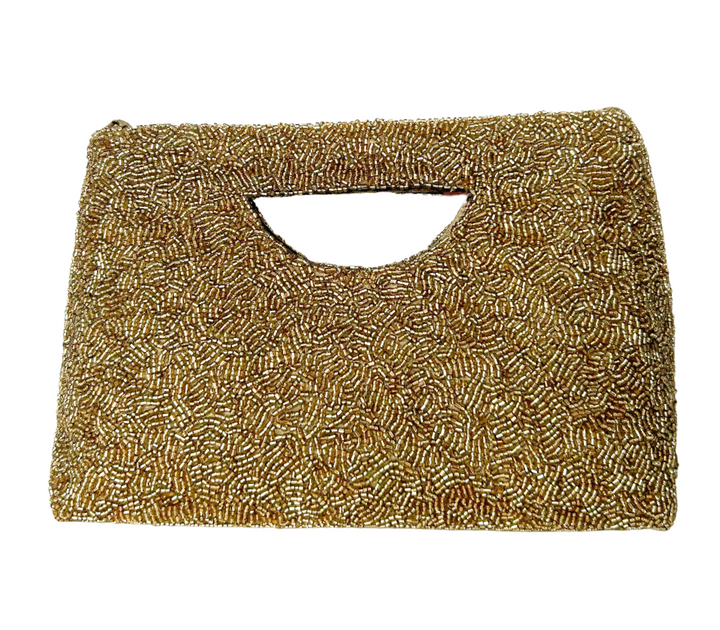 Pochette perlée dorée unie  - Tiana NY